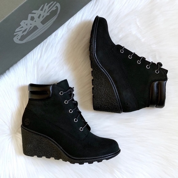 Timberland Black Amston 6” Wedge Booties - Picture 2 of 7
